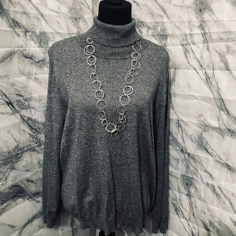 Gray Turtleneck Sweater